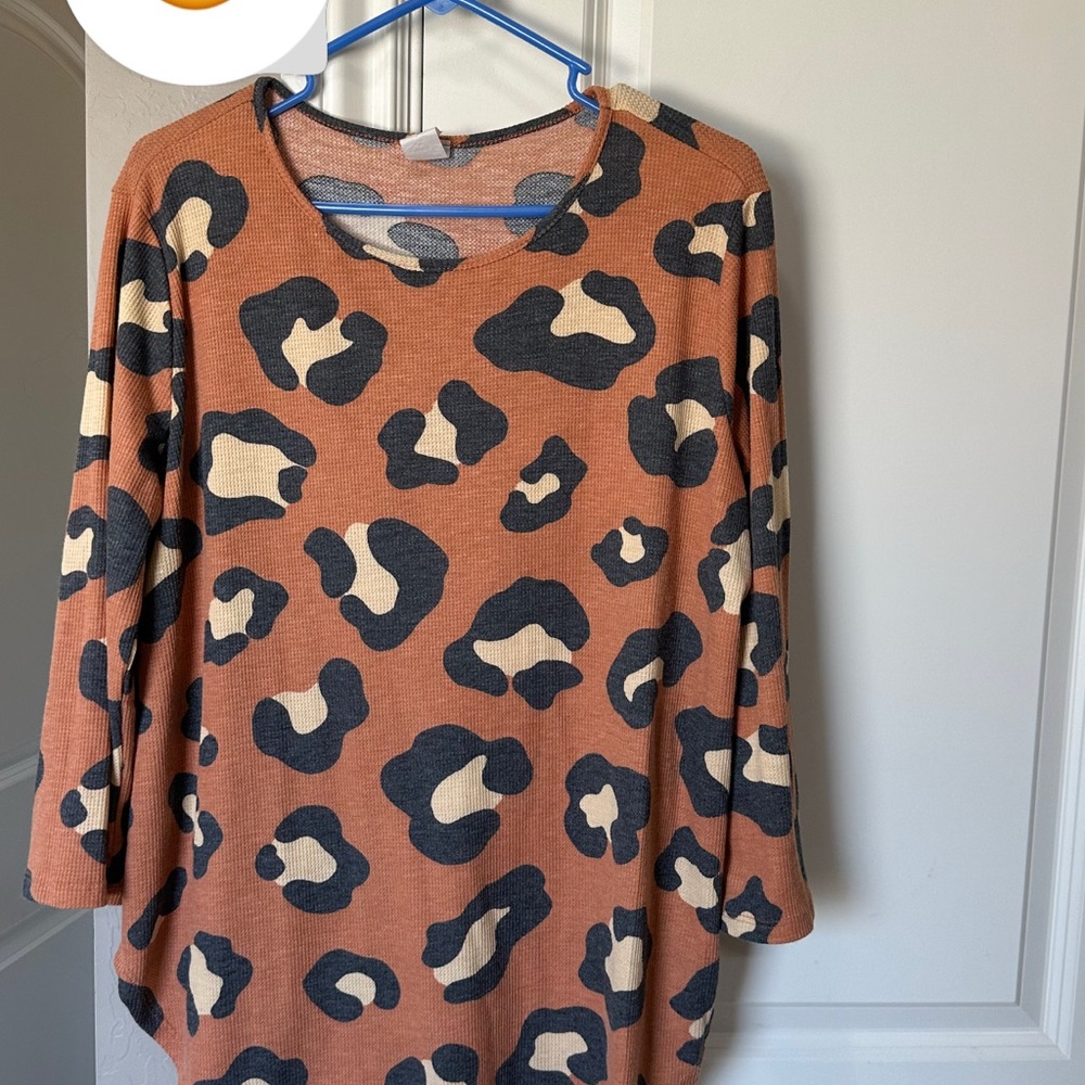 Leopard Print Women's Top - Brown and Black